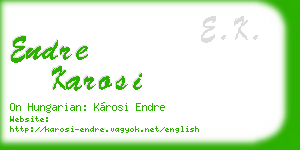 endre karosi business card