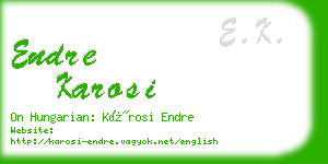 endre karosi business card